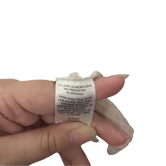 Caslon Off White Cream Waffle Knit Open Front Cardigan w/Pockets - Picture 4 of 4